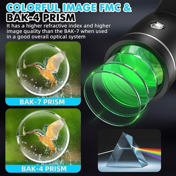 40x60 Monocular Telescope with Smartphone Adapter, High Powered BAK4 Prism FMC - Picture 3 of 7